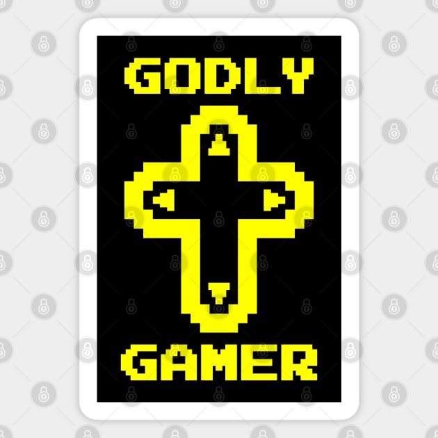 Godly Gamer (v4 - yellow) Magnet by TimespunThreads